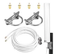 High Gain 7-12dBi 698-3800MHz Antenne d'extérieur 4G LTE 5G | MimoExterne Omnidirectionnelle Compatible avec le Routeur 4G LTE 5G M1 MR1100 Modem, Adaptateur TS9 SMA CRC9