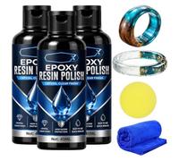 High-Gloss Epoxy Resin Polish, 40ml Resin Polishing Cleaner Kit with Sponge, Epoxy Polishing Compound for Scratch Removal and Shine Restoration on Tables Countertops Jewelry Resins Crafts (3Pcs)