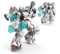 HIGH GODO Ensemble de blocs de construction transformables de robot mécanique aérospatial pour adultes, kit de construction de modèle Warrior Justice Hero Mech avec étagère, robots créatifs cool