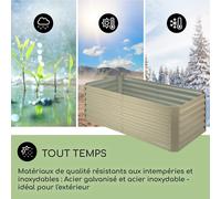 High Grow Straight Potager surélevé 180 x 60x 90cm 970 l acier beige