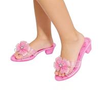 High Heel - PP, 7,48 x 2,36 x 1,57 po Kids Heel Non-Slip Sole | Crystal Embellished Princess Dress-Up Shoes, Pretend Play Heels For Birthday Parties, Christmas Celebrations, Costume Play, Role Plays