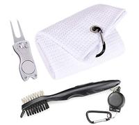 High Life Mile Microfiber Waffle Pattern Golf | Pic Cleansing Brush | Foldable Divot Golf Tool with Magnetic Ball Marker