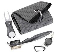 High Life Mile Microfiber Waffle Pattern Golf | Pic Cleansing Brush | Foldable Divot Golf Tool with Magnetic Ball Marker