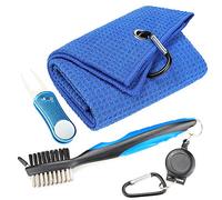 High Life Mile Microfiber Waffle Pattern Golf | Pic Cleansing Brush | Foldable Divot Golf Tool with Magnetic Ball Marker