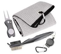 High Life Mile Microfiber Waffle Pattern Golf | Pic Cleansing Brush | Foldable Divot Golf Tool with Magnetic Ball Marker