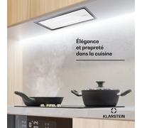 High Line Eco 77 hotte de plafond 77 cm 436 m³/h plusieurs vitesses télécommande éclairage d'ambiance
