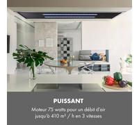 High Line Hotte de plafond 90cm 410m3/h 3 niveaux classe C Noire D