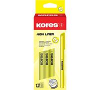 High Liner : Surligneurs Fins Jaune Fluo, Pointe Biseautée Et Encre À Base D'eau, Fournitures Scolaires Et De Bureau, Paquet De 12