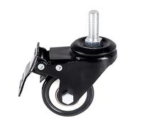 High Load-Bearing 2 Inch PU Casters with Brake Wheel Two-Bearing Screw M10x25mm Mute Wearable Industrial Hardware 2Pcs Casters(No Brake X M10)