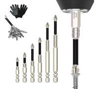 High-Magnetic Screwdriver Drill Bit Set, Anti-Slip High Magnetic Screwdriver, Impact-Resistant Magnetic Drill Bits, Perfect for Both Manual and Electric Use 50 65 75 100 120 150mm (6Pcs)