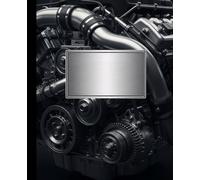 High Performance Car Engine Composition Notebook: Automotive Mechanic Journal | College Ruled Metallic Plaque Notebook for Gearheads, Teens, and Engineering Students