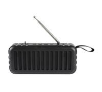 High Power Music Subwoofer Haut-parleur stéréo compatible Bluetooth Lampe de poche LED Haut-parleur sans fil Subwoofer Lecteur de musique Solaire, Noir