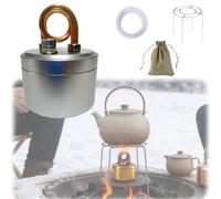 High-Power Portable Mini Outdoor Spirit Burner & Alcohol Stove,Lightweight Alcohol Camping Stove with Stable Stand,Compact Cooking Gear for Backpacking,Hiking,Brewing Tea,Coffee,Picnic (Silver, B)