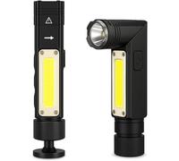High Power Rechargeable Led Flashlight 10000 Lumens Hand And Front With Strap Front And Side Light, 90° Rotating Head, 360° Magnetic Base, Hook Camping & Emergencies