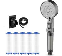 High Pressure 5 - Mode Filtered Shower Head, Filtered Shower Head with Handheld, Built-In High Pressure Power Wash For Hard Water (1pc)