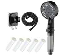 High Pressure 5-Mode Filtered Shower Head Filtered Shower Head with Handheld, Built-In Power Wash Tool-Free Installation (1PCS/A)