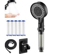 High Pressure 5-Mode Filtered Shower Head, Power Shower Head with Handheld and 5 Extra Filters, Built-in Wash for Hard Water Bathe Nozzle for Bathroom