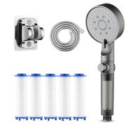 High Pressure 5-Mode Filtered Shower Head, Powerful Shower Heads High Pressure, Filtered Showers Head with Handheld, for Bathroom (Gray,Set B)