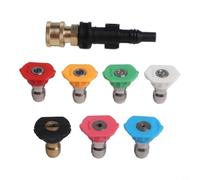 High Pressure Foam Nozzle 1/4 Quick Connect for pour lavor Brass Plastic Foam Adapter 3500 PSI Max Pressure Quick Connect Nozzle Kit for pour parkside PHD pour vax pour sterwins 7-Piece High Pressure