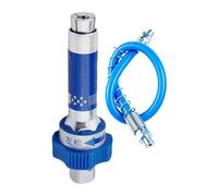 High Pressure Grease Coupler - Lock Clamp Type Flat-Head Nozzle With 11.8in Hose | Universal Leak-Free Lubricant Fitting For Manual, Electric & Pneumatic Grease Guns | For Trucks, Farm