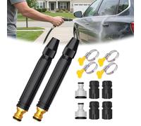 High Pressure Hose Nozzle Heavy Duty Garden Hose Spray Gun, Adjustable Twist Water Cannon Attachment For Car Wash, Plant Watering Devices And Lawn Sprinkler (2set)