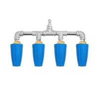 High Pressure Hose Nozzle - Rust Resistant Stainless Steel, Heavy-Duty Quad Washer with Adjustable Spray, Industrial Grade Alloy, Stress Reliever Grip, Cleaning Tool for Car and Garage