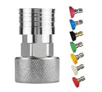 High Pressure Nozzle - Mini Pressure Washer Adapter, 7-in-1 Adjustable Heavy Duty Cleaning Too Adapters, Handle Sprayer | for Outdoor Garden Lawn Yard Patio Car Vehicle House Window