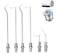High Pressure Washer Nozzle Kit, Lance d'Extension Inox Raccord Rapide 1/4", Embouts Droits/Courbés pour Nettoyage Climatiseur et Lave-Linge (6Pcs)