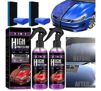 High Protection 3 en 1 Voiture Spray,Protection Voiture Crystal Coating Spray,Traitement Ceramique Voiture Polish Spray,(2PCS,200ML)