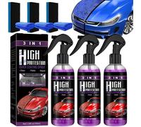 High Protection 3 en 1 Voiture Spray,Traitement Ceramique Voiture Polish Spray,Auto Crystal Coating Spray pour Nettoyant (300ML)
