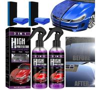 High Protection 3 en 1 Voiture Spray, Traitement Ceramique Voiture Polish Spray, Auto Crystal Coating Spray pour Nettoyant Voiture (200ML)