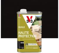 High Protection Outdoor Wood Oil Matt Carbon Black - For Garden Furniture - High Resistance Water,Uv And Grease - No Wipe And Pearl Effect - Plant Based Resin - 1l