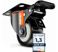 High Quality 50 Mm Swivel Castors With Brake [4 X 320 Kg In Total] I Heavy Duty Transport Castors With 4 Safety Brakes I Heavy Duty Castors With Brake For