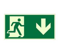 High Quality Emergency Exit Sign, long lasting luminescence and self-adhesive, original Protecticure Escape Sign PVC - Down Arrow - Emergency Exit Sign - Emergency Sign/Emergency Exit Signs