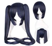 High Quality Hatsune Miku Vocaloid Cosplay Wig Black blue Wigs Long Synthetic Hair Chip Ponytails + Wig Cap miku wigs One Size 9 miku wig