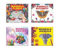 High Quality Premium Paper Mandala Gorgeous Floral + Beautiful Butterfly + Cute Unicorn + Animals Art Designs Pattern Colouring Books For Kids | Floral Art | Butterfly Designs | Magical Unicorn | Wild