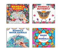 High Quality Premium Paper Mandala Gorgeous Floral + Beautiful Butterfly + Sea Animals + Magic Art Designs Pattern Colouring Books For Kids | Floral Patterns | Butterfly Art | Ocean Creatures | Mandal