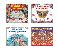 High Quality Premium Paper Mandala Gorgeous Floral + Beautiful Butterfly + Sea Animals + Wonders Art Designs Pattern Colouring Books For Kids | Floral Designs | Butterfly Patterns | Ocean Life | Manda