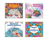 High Quality Premium Paper Mandala Gorgeous Floral + Cute Unicorn + Sea Animals + Magic Art Designs Pattern Colouring Books For Kids | Floral Patterns | Magical Unicorn | Ocean Creatures | Mandala Mag