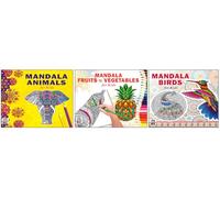 High Quality Premium Paper Mandala Unique Animals + Fruits & Vegetables + Birds Art Designs Pattern Colouring Books For Kids | Rare Wildlife | Healthy Foods | Colorful Birds | Mandala Patterns | Creat