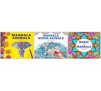 High Quality Premium Paper Mandala Unique Animals + Sea Animals + Magic Art Designs Pattern Colouring Books For Kids | Exotic Creatures | Marine Magic | Mandala Designs | Coloring Fun | Creative Patte