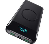 [High Real Capacity 26800mah] External Wireless Power Bank Induction Portable Charger With 3 Usb Ports Output And 2 Inputs Charging For Iphone Samsung And Other