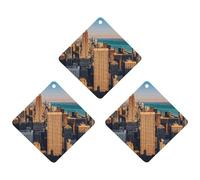 High Rise Buildings Lot de 3 désodorisants pour voiture, maison, bureau, style gris