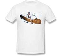 High-Rise Invasion Men's Comfortable Short Sleeve Shirts Crew Neck Personality Fashion T-Shirt Black Manches Courtes(Small)