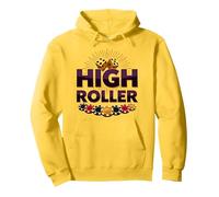 High Roller Gambling Casino Dés & Chips Graphiques Sweat à Capuche, Unisexe pour Adultes, Citron, S
