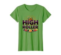 High Roller Gambling Casino Dés & Chips Graphiques T-Shirt, Femme, Herbe, S