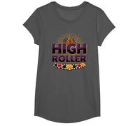 High Roller Gambling Casino Dés & Chips Graphiques T-Shirt, Fille, Asphalte, S