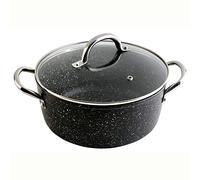 Casserole 20 cm Induction, Antiadhésive Ecologique sans PFOA, Aluminium Forgé, Wecook, Grranite, , Noir