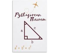 High School Geometry Classroom Decor - Pythagorean Theorem Educational Poster, Math Wall Art for Teachers and Students(Unframed,16x24inch(40x60cm))