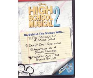 High School Musical 2 Behind The Scenes DVD Plus MP3 Gems Stickers - The Making of a Music Scene / Crazy Cast Questions / Anatomy of a Dance Number / Phineas and Ferb Bonus Episode